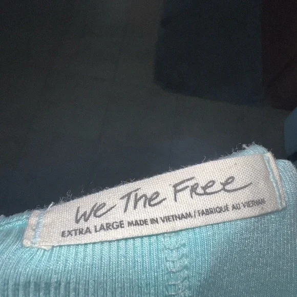 Free People Rock Your World Strappy Tank Top Washed Aqua Sz XL - Picture 2 of 4